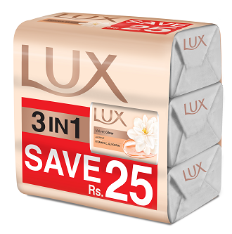 Lux Velvet Glow Beauty Soap 3 in 1 128G