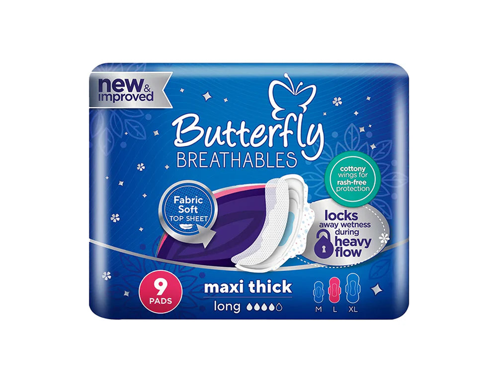 Butterfly Breathables Maxi Thick Long 9 Pads