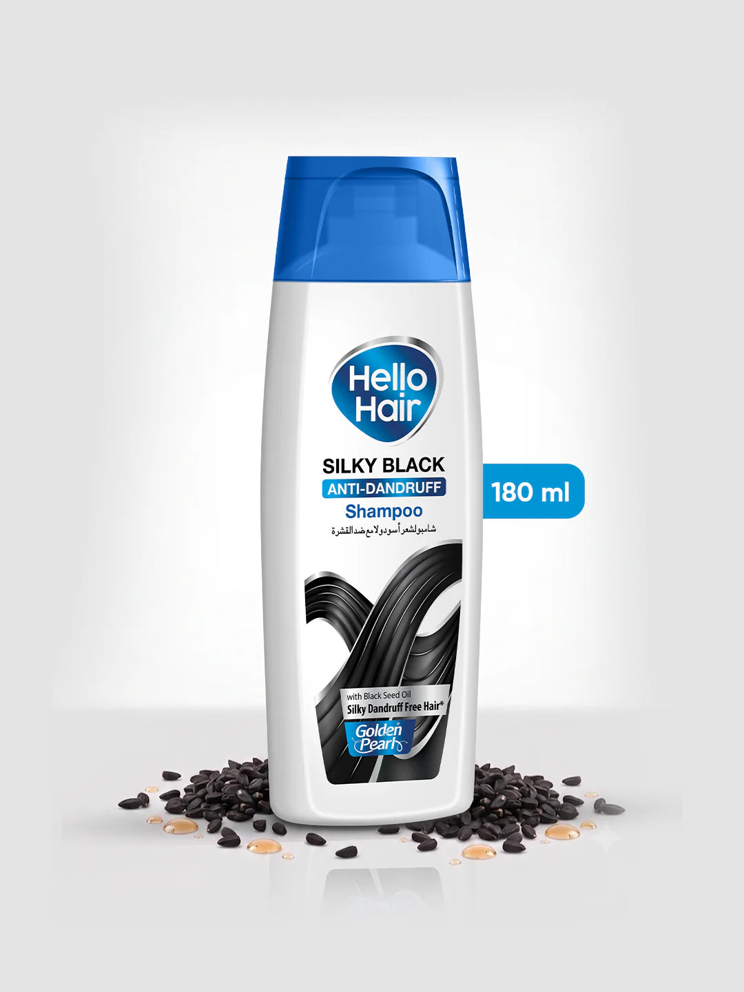 - Hello Hair Silky Black Anti-Dandruff Shampoo with Black Seed Oil 180ML