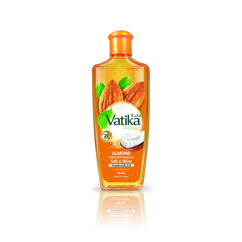 - Vatika Naturals Soft & Shine Almond Enriched Hair Oil, Vitamins-A,E,F, 200ml
